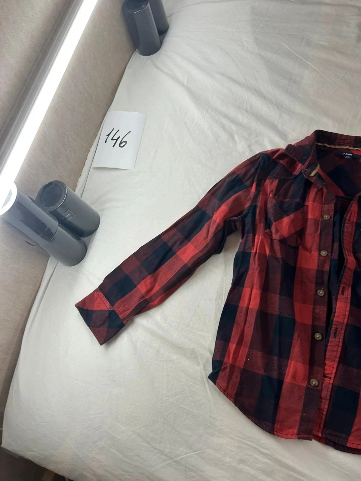Camisa xadrez preto vermelho kiabi – photo 3